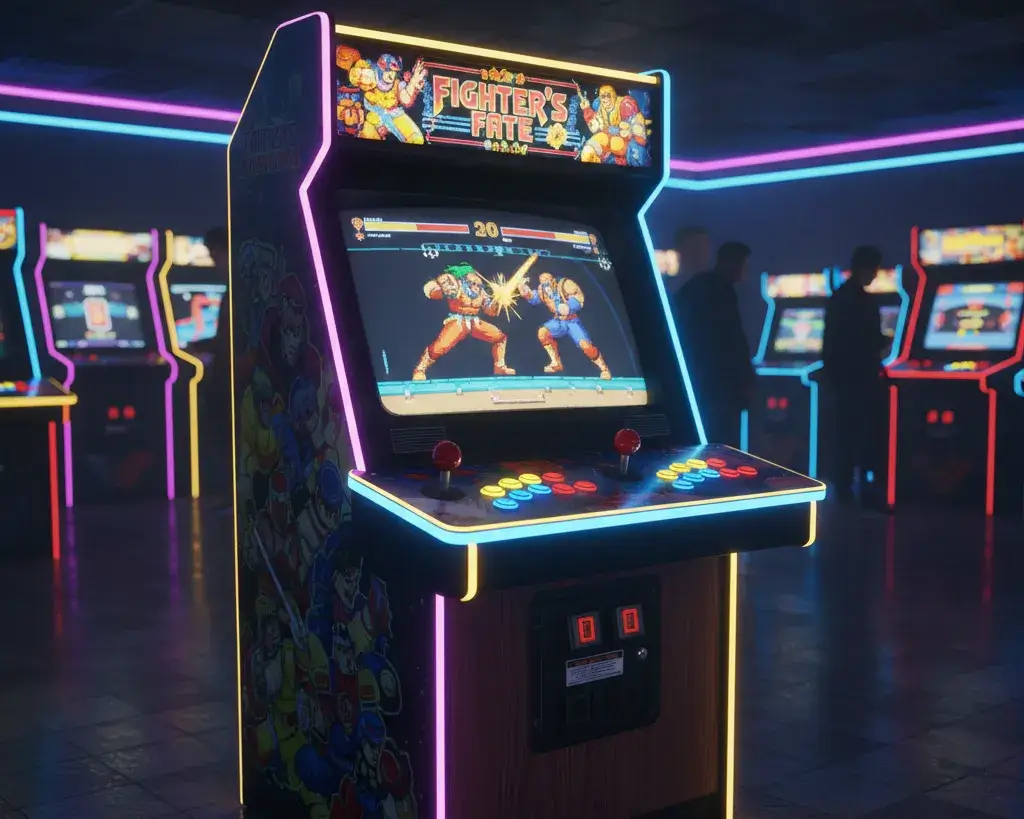 Klasyczny pełnowymiarowy automat arcade z grą bijatyką